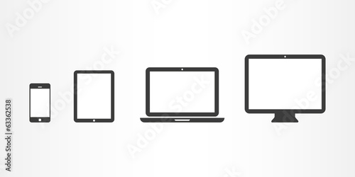 Device icons: smartphone, tablet, laptop and desktop computer photo