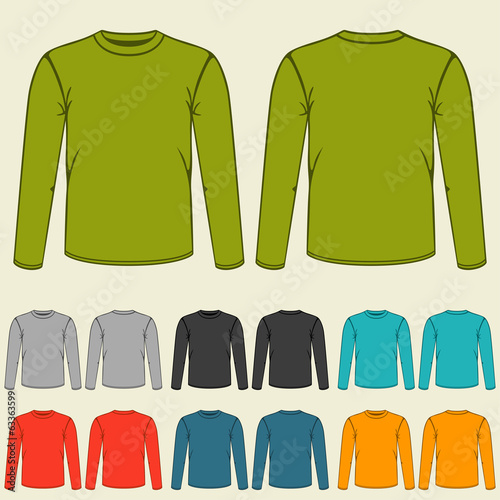 Set of templates colored sweatshirts for men.