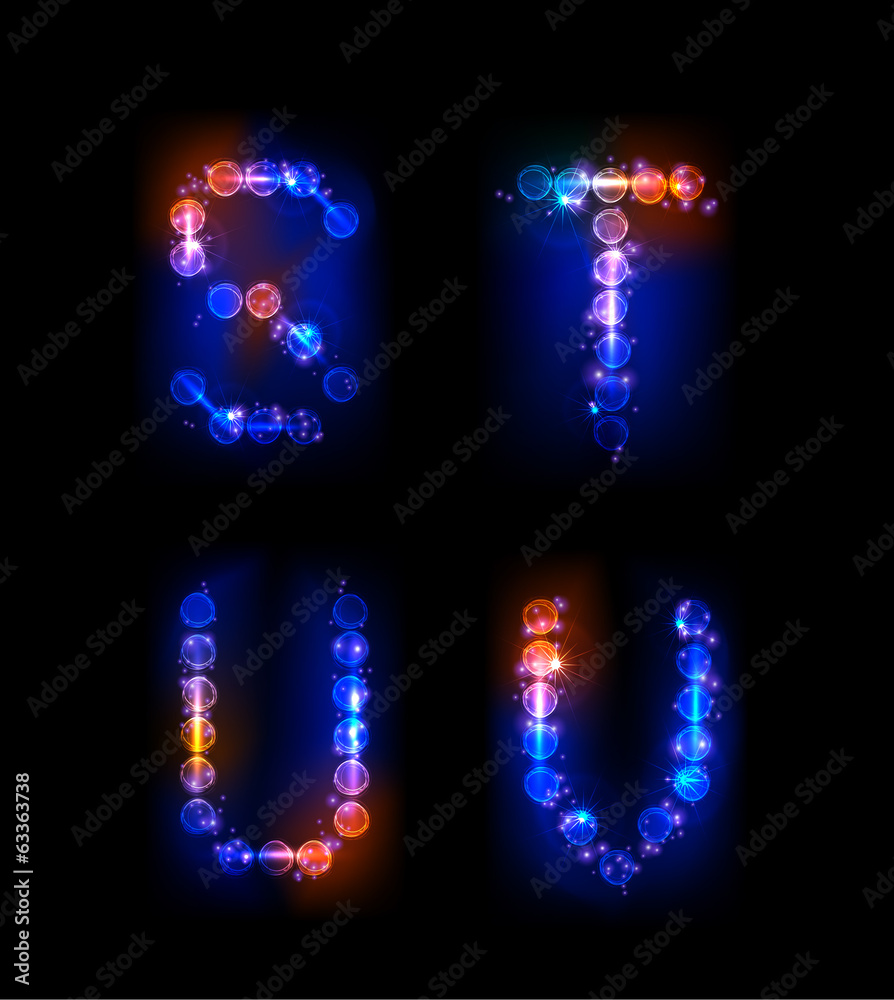 neon alphabet