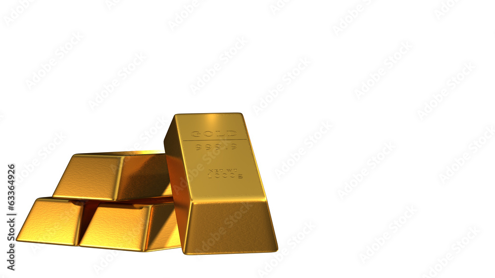 Set of gold bars isolated Set of gold bars isolated