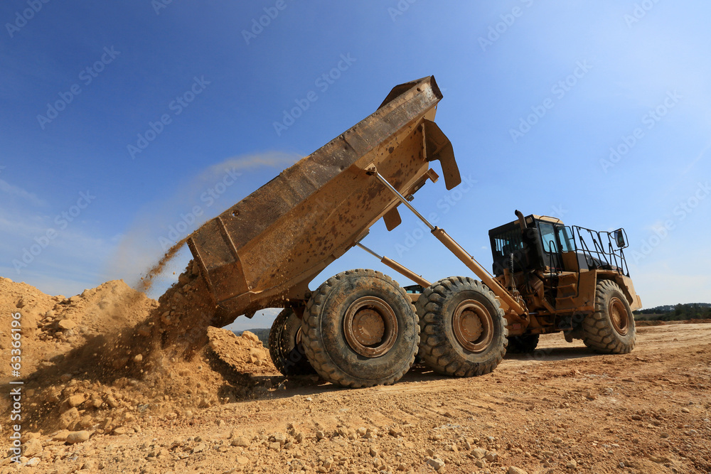 engins de chantier en  action