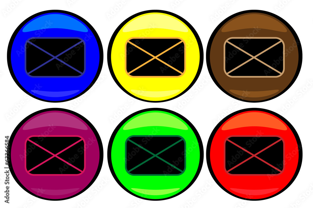 Button with mail envelope