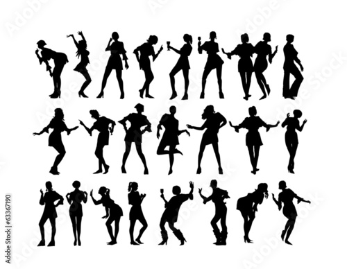 Dancing girls silhouettes 