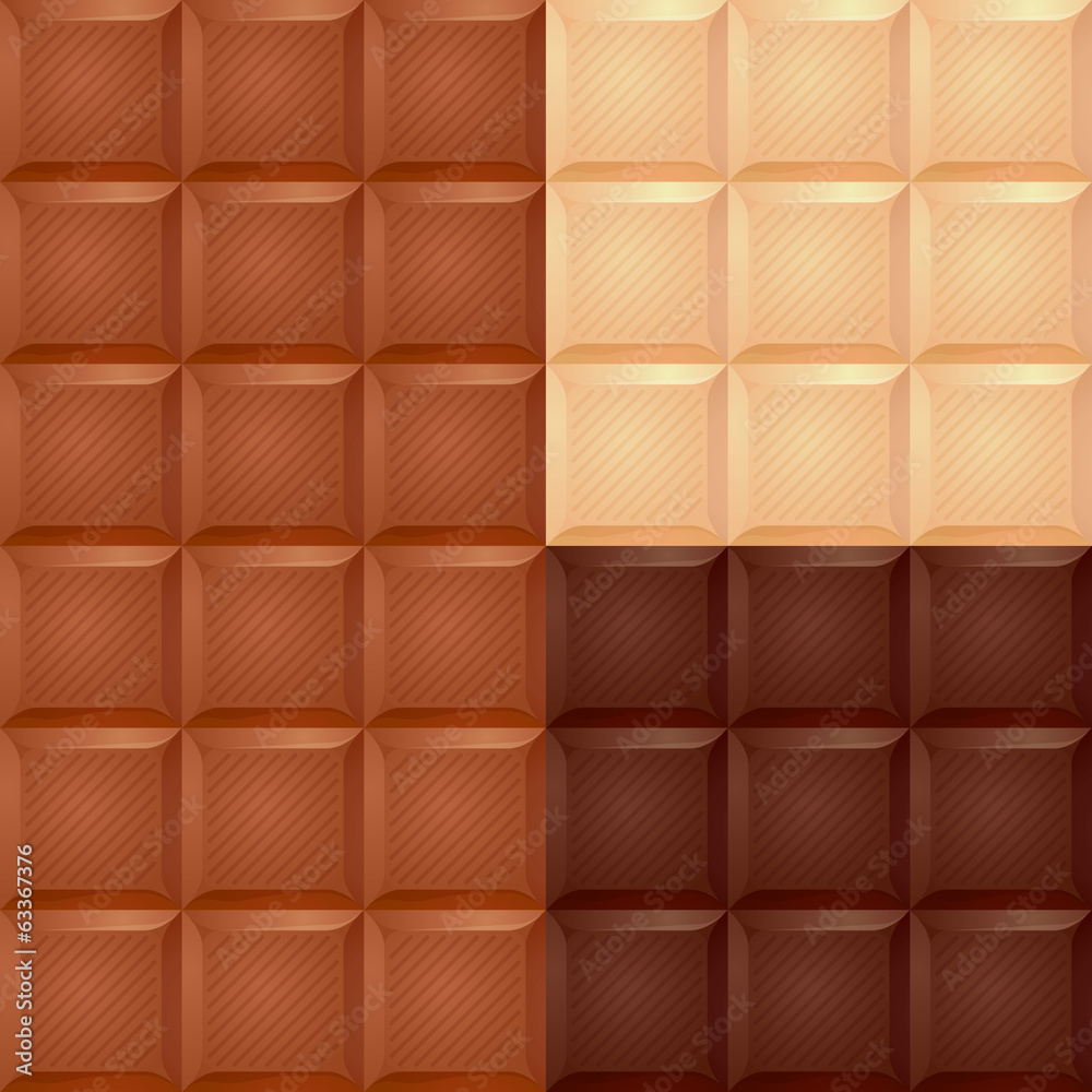 Realistic chocolate bar pattern.