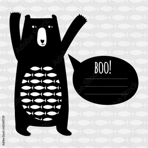 Concept card with cute bear