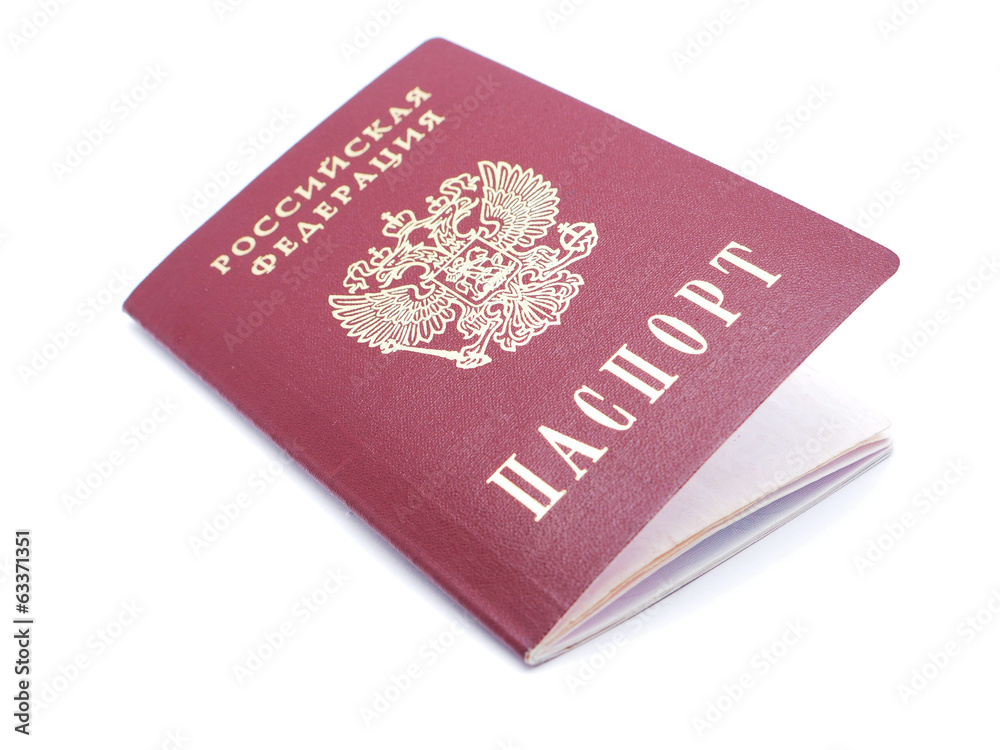 Russian passport on white background Russian passport on white background