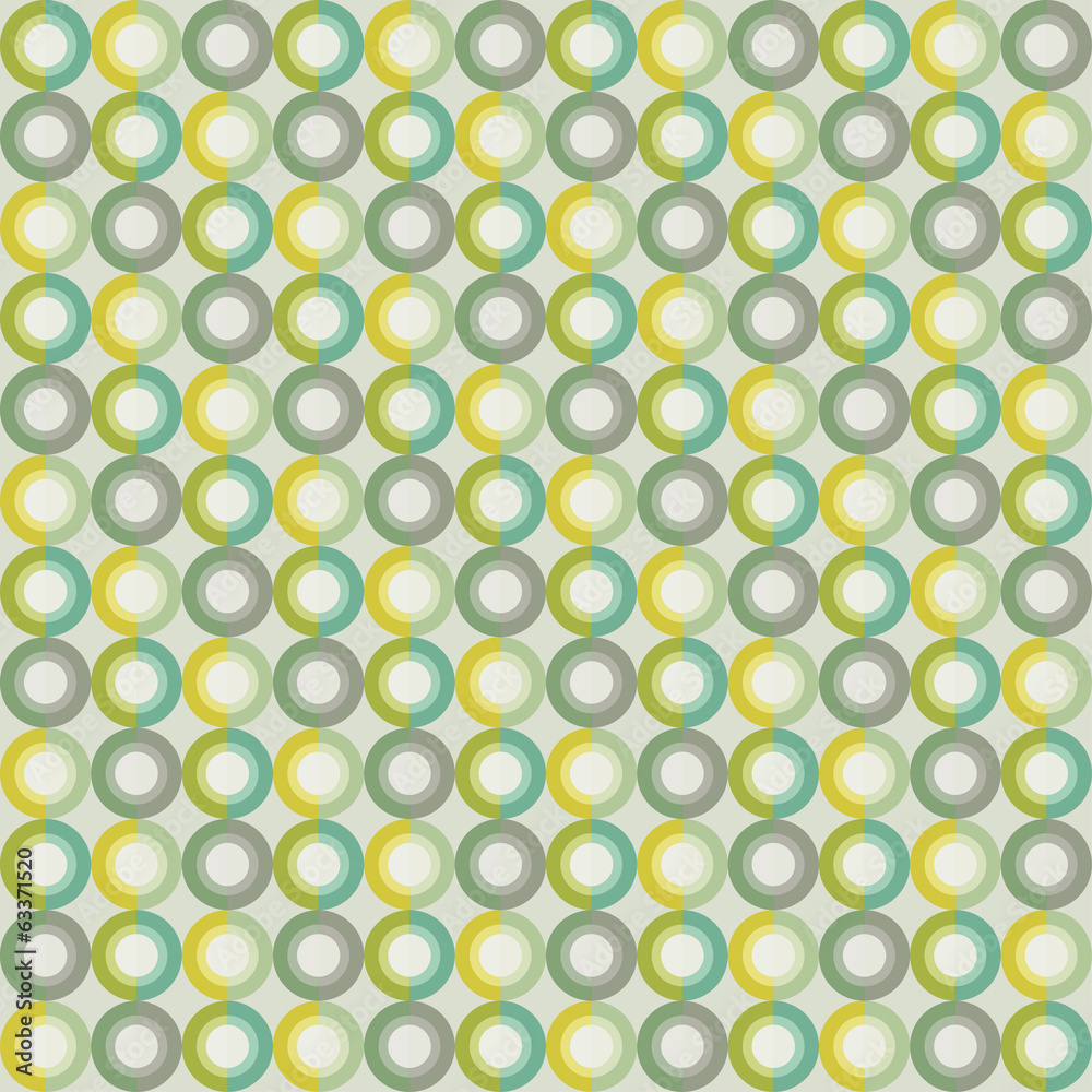 Circle seamless pattern in green tints. Vector illustration back