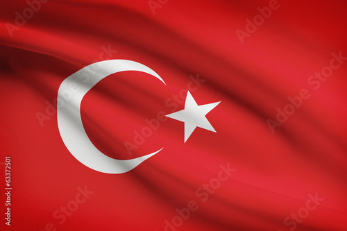 Series of ruffled flags. Republic of Turkey. #63372501