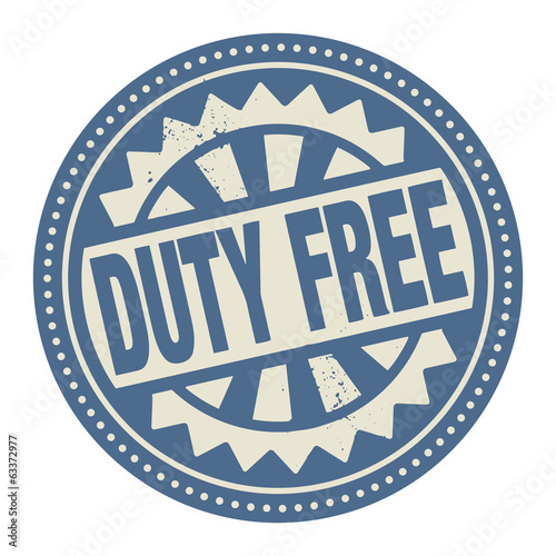 Abstract stamp or label with the text Duty Free written inside