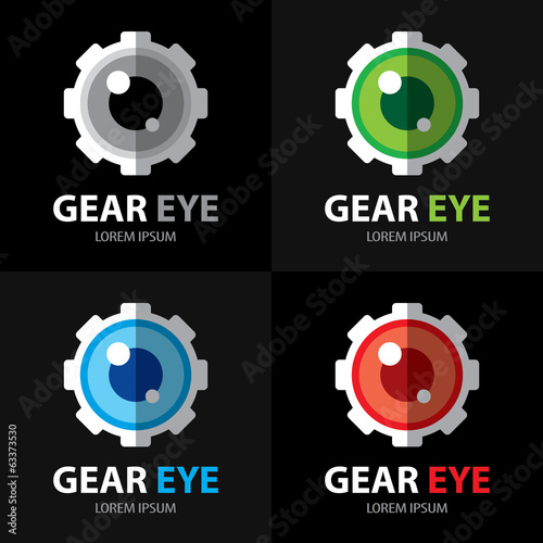Gear eye symbol icon