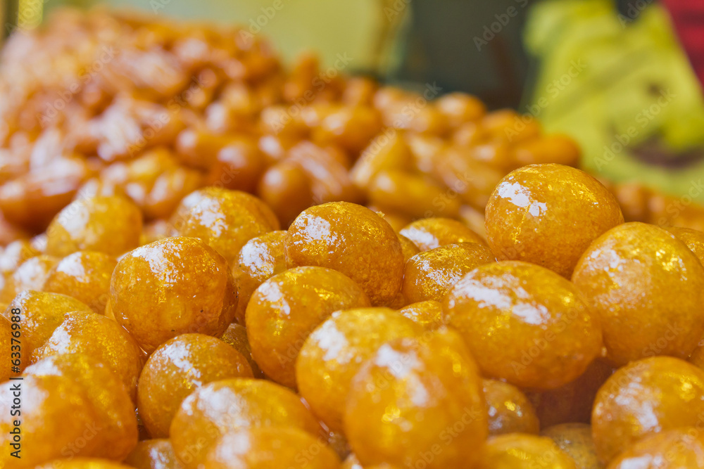 Turkish sweets from the semolina in sugar syrup. Turkish sweets from the semolina in sugar syrup.