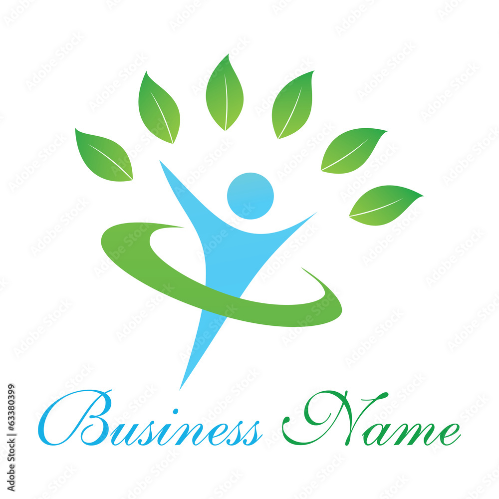 Fototapeta premium man with green leafs