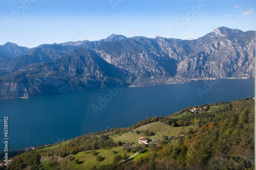 Lake Garda view from the summit of Monte Baldo in Italy