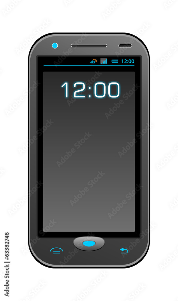Cell phone - computer graphic over white background Cell phone - computer graphic over white background