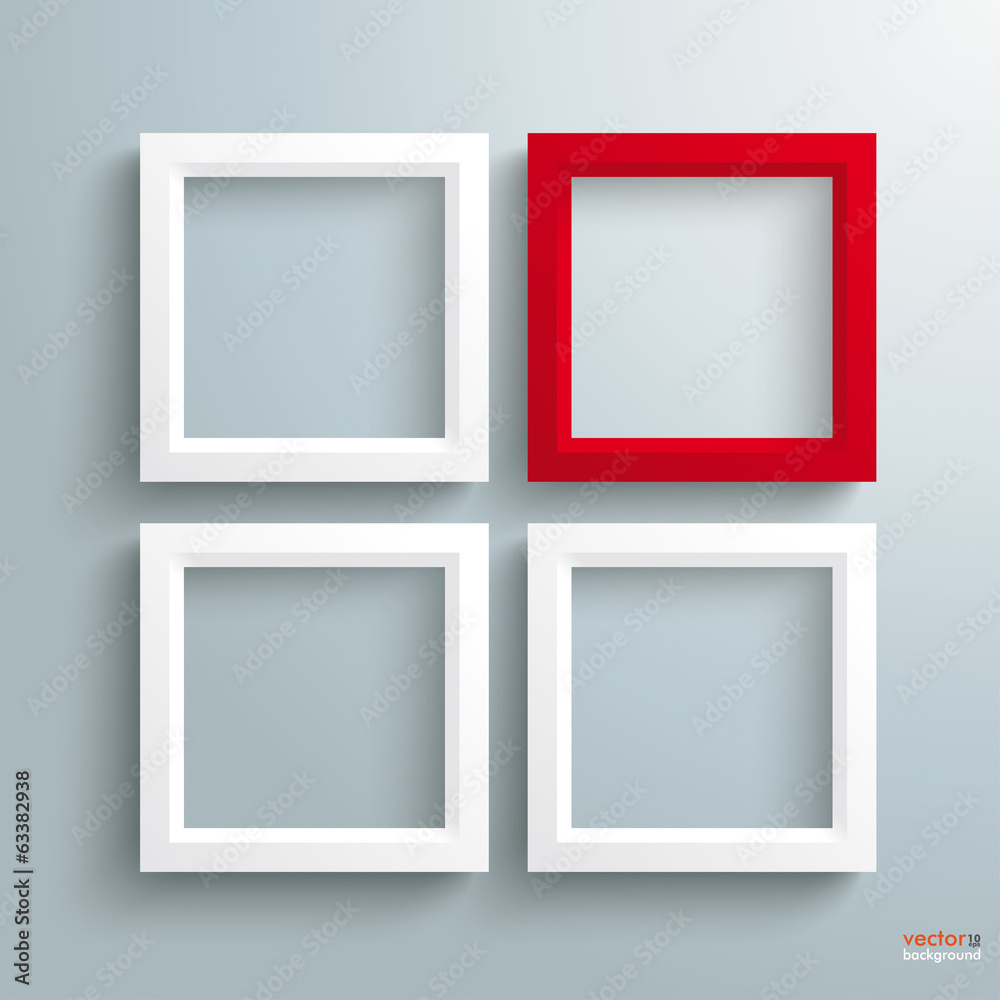 3 White 1 Red Frame Silver Background 3 White 1 Red Frame Silver Background