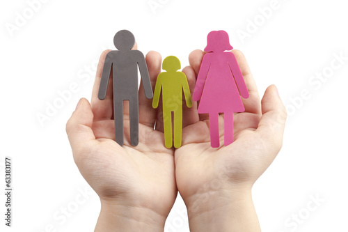 Family in Kid Palm Concept - Stock Image