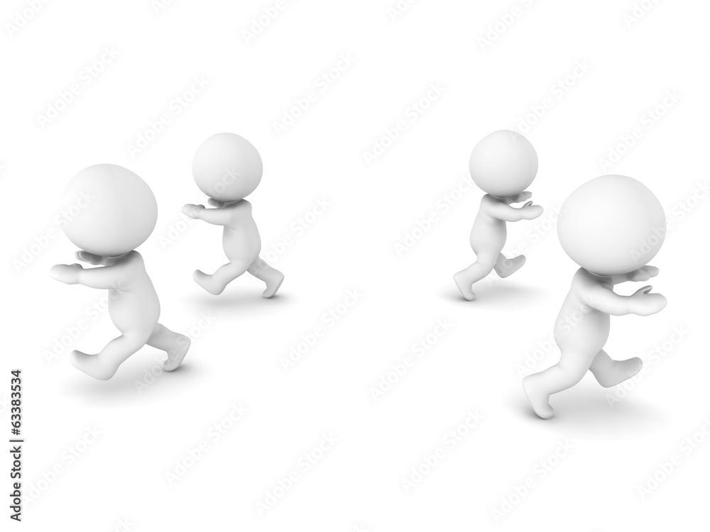 3D Characters Running Away from something 3D Characters Running Away from something