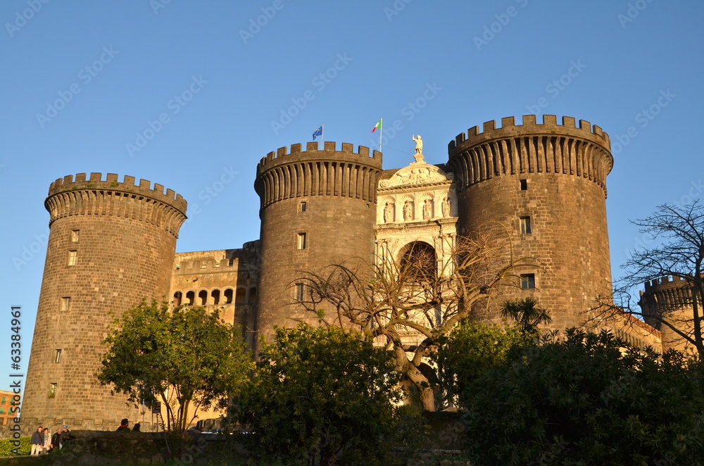 The medieval castle of Maschio Angioino, Naples, Italy