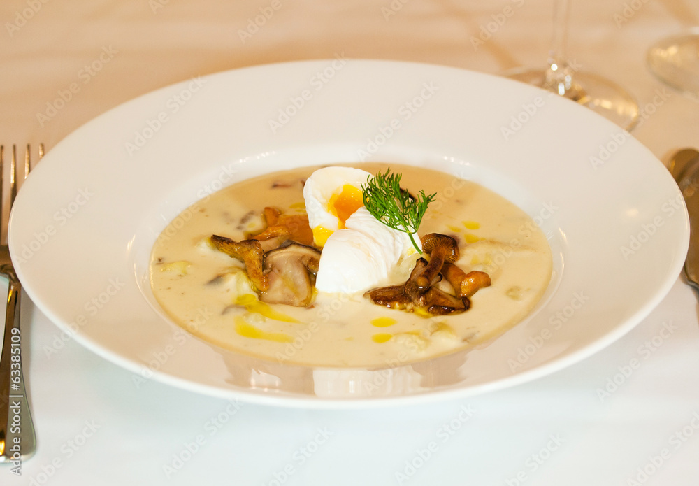 Traditional Czech potato soup Kulajda with mushrooms Traditional Czech potato soup Kulajda with mushrooms