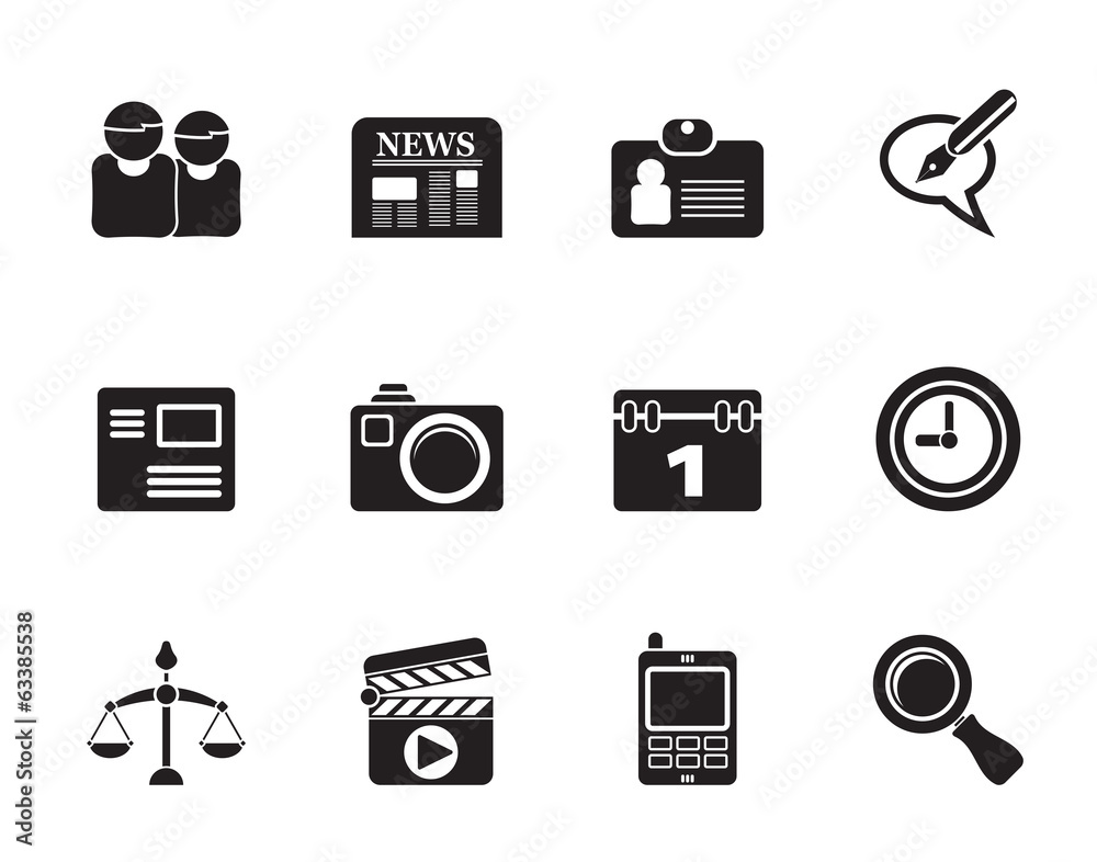 Silhouette web site, computer and business icons Silhouette web site, computer and business icons
