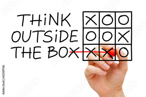 Think Outside The Box Tic Tac Toe Concept