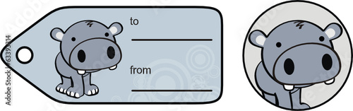 hippo baby sticker gift card