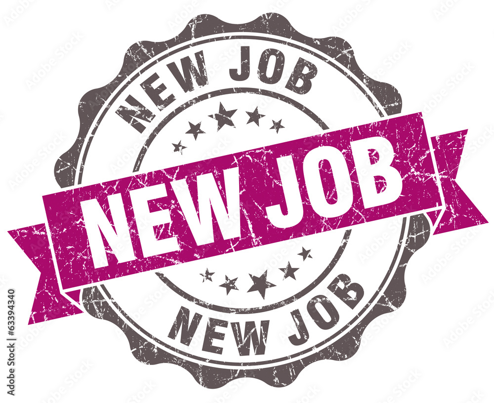 Obraz premium New job violet grunge retro style isolated seal