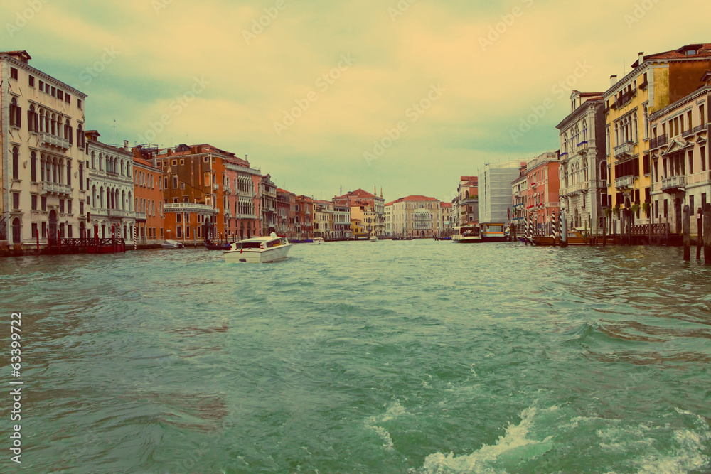 Venice.A bad weather before flooding on Canal Grande