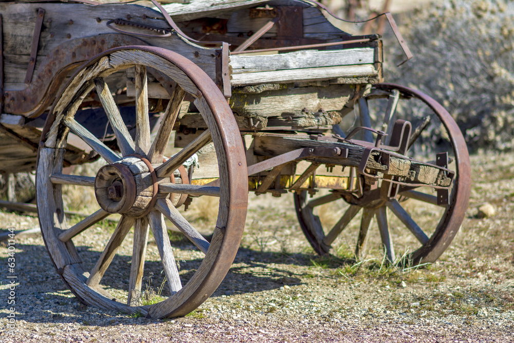 Rustic old pioneer wagon