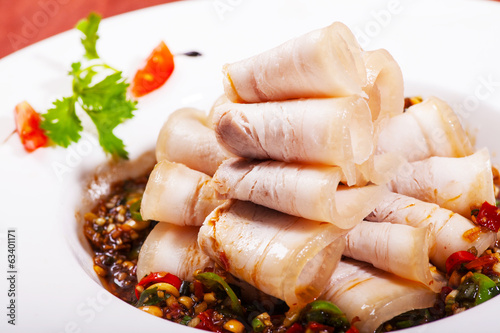 Chinese dishes. Sliced ​​pork photo