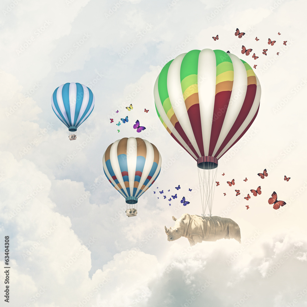 Obraz premium Flying giraffe