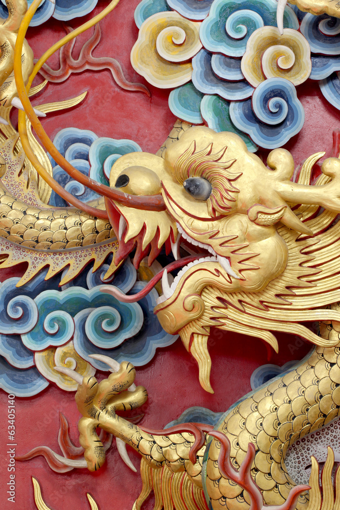 custom made wallpaper toronto digitalGolden dragon statue.