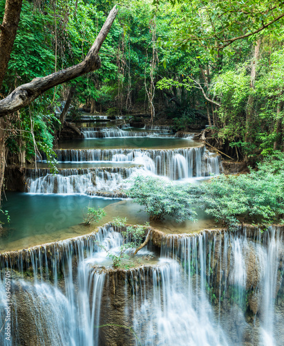 Deep forest waterfall at Huay Mae Khamin  Kanchanaburi