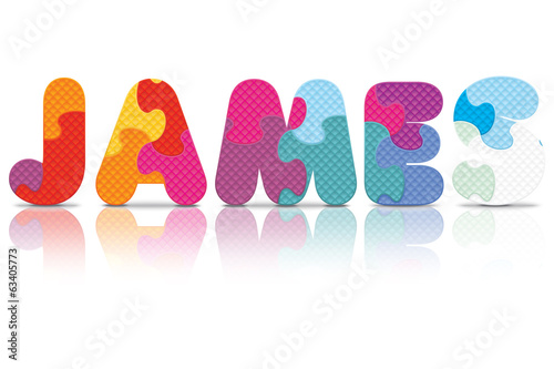 Vector JAMES written with alphabet puzzle