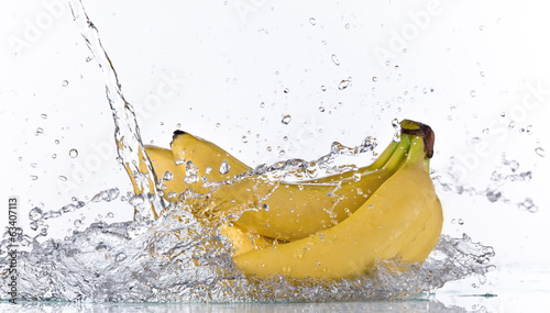 Banana with water splash