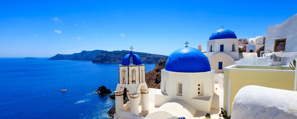 Wandcirkels Santorini Oia op Santorini in Griekenland  © Ian Woolcock