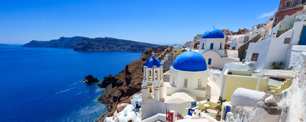 Wandcirkels Santorini Oia op het eiland Santorini  © Ian Woolcock
