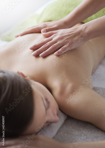 Relaxing back massage at spa