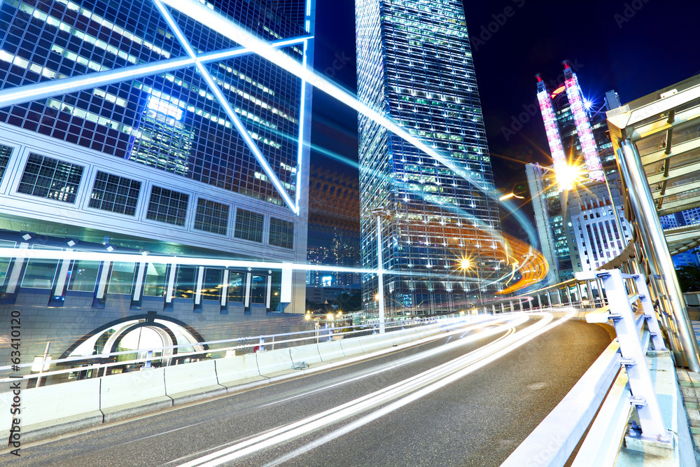 Fototapeta premium Hong Kong city traffic at night