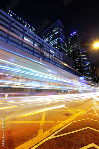 Busy traffic in Hong Kong at night