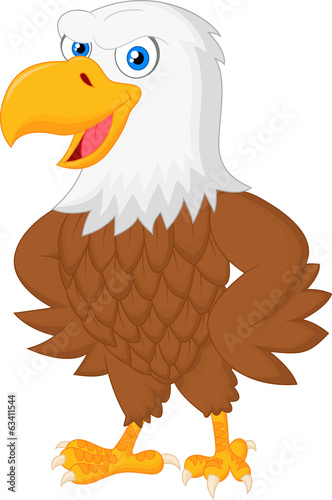 Cute eagle cartoon posing