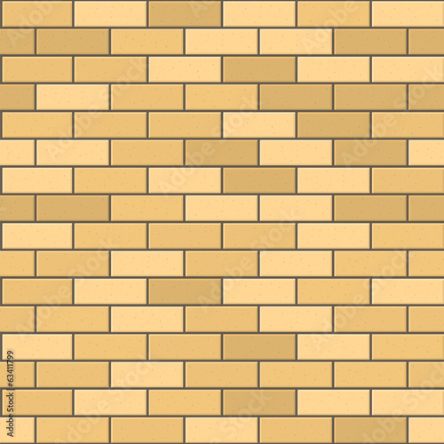 Seamless Pattern of Yellow Brick with Dark Seam. Vector
