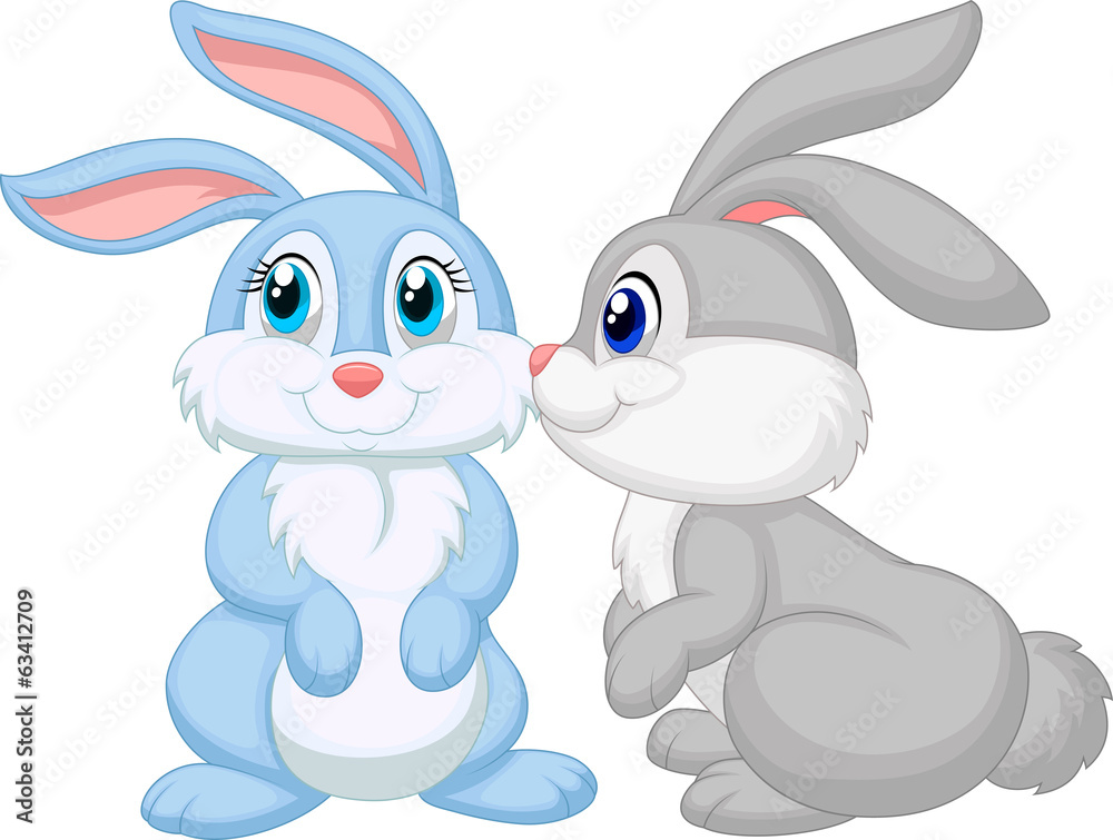 Fototapeta premium Cute rabbit kissing