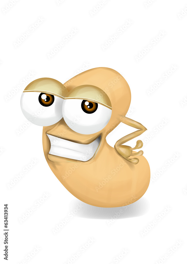 Cool funny cashew cartoon character with a big smile. Stock Illustration | Adobe Stock Cool funny cashew cartoon character with a big smile. Stock Illustration | Adobe Stock