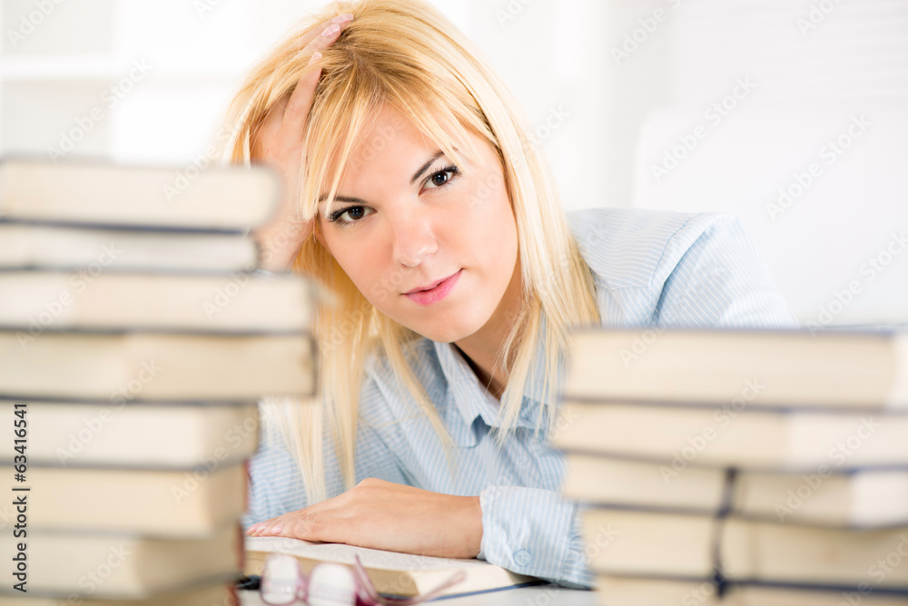 Student girl learning Student girl learning