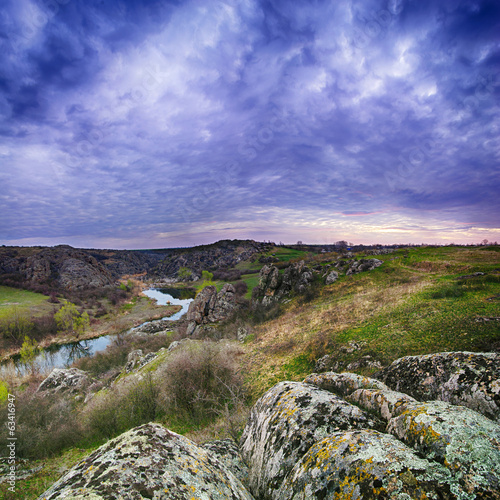 Sunrise at canyon photo