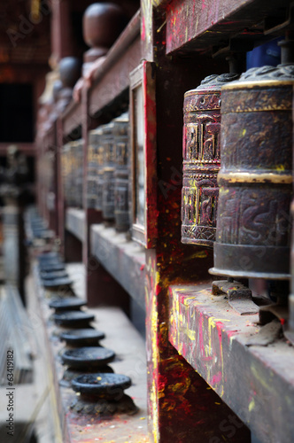 Prayer wheels in Boudhanath  Nepal