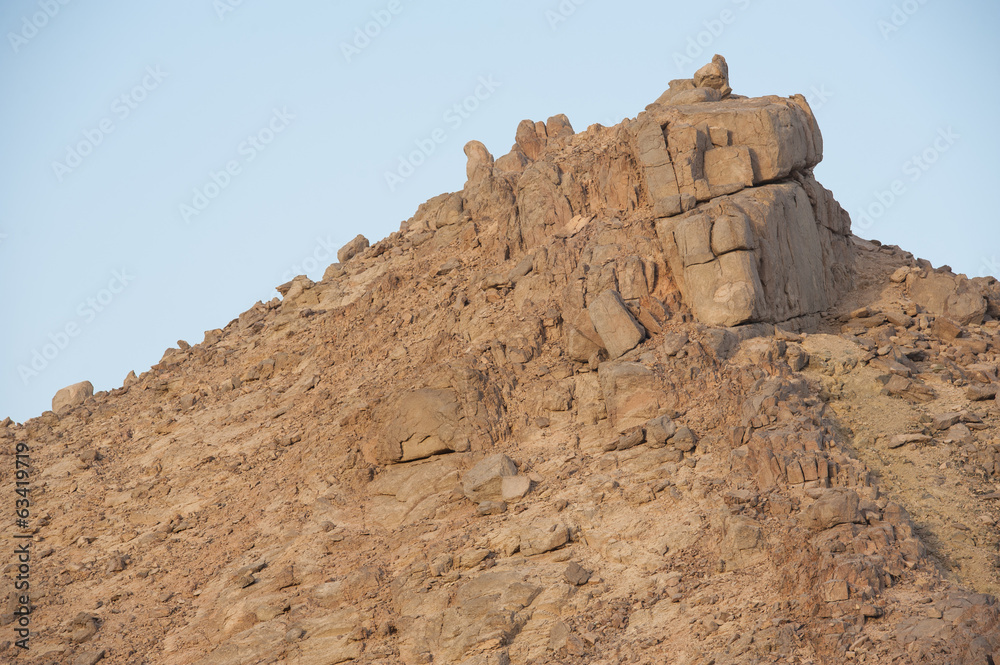 Rocky mountain slope in a desert