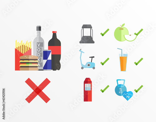 Dieting and fitness guidelines vector