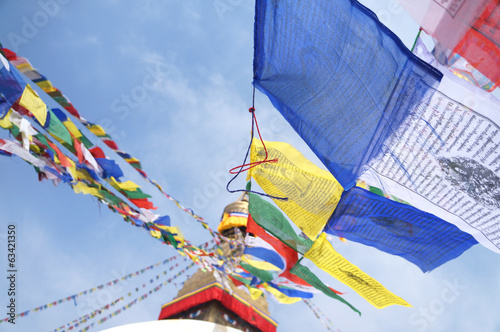 Tibetan flags in Boudhanath Stupa, Nepal